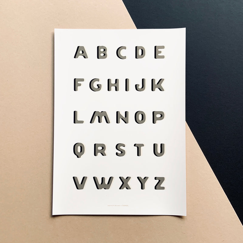 Typo Alphabet print - Monochrome