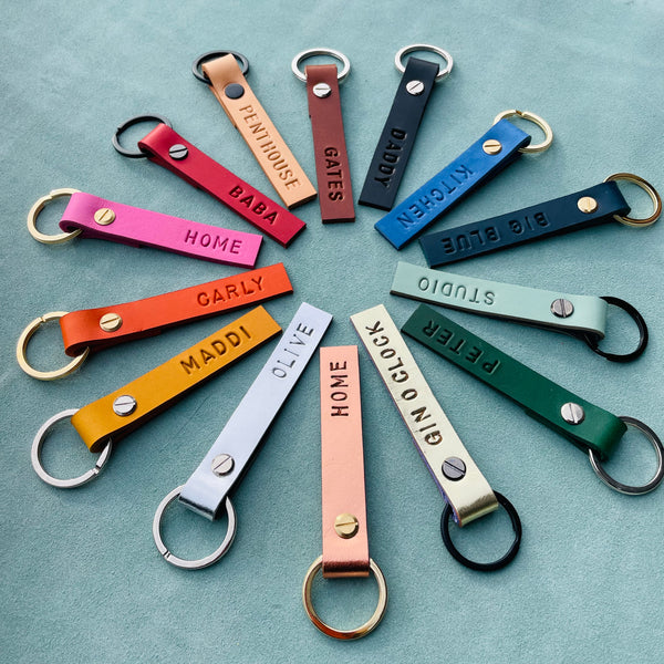 TOUCAN Double sided Personalised leather keyrings