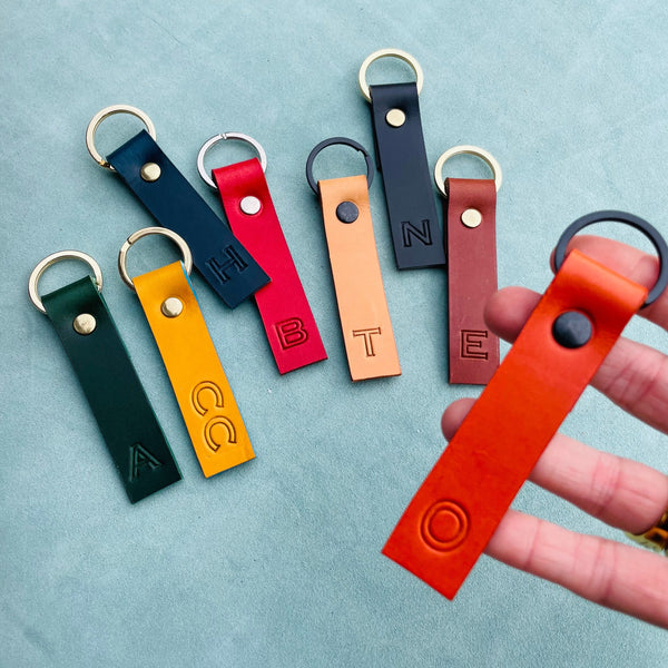 ROLLER INITIAL leather keyrings