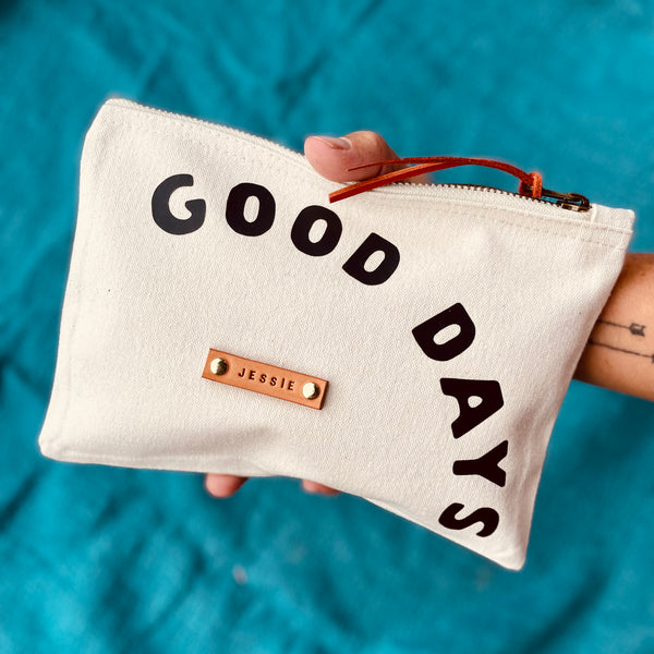 GOOD DAYS Personalised canvas pouch
