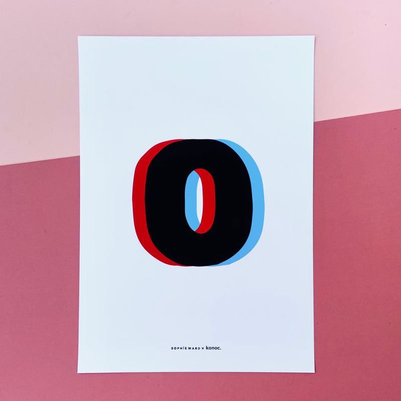 Typo Initial print - Anaglyph