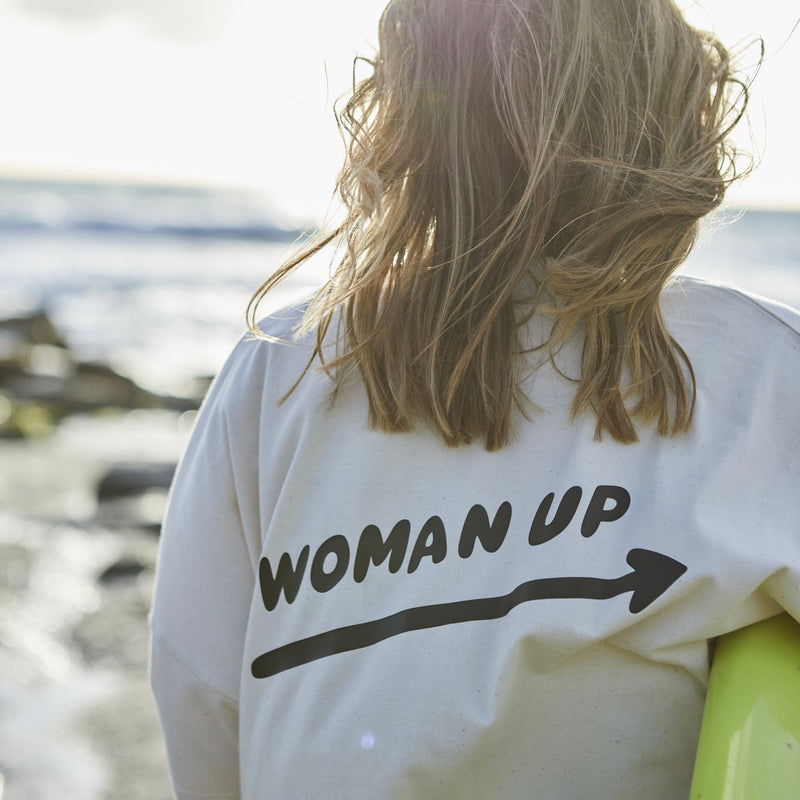 WOMAN UP - Natural oversized tee