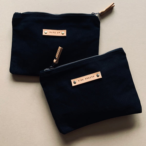 Personalised canvas pouch - Black