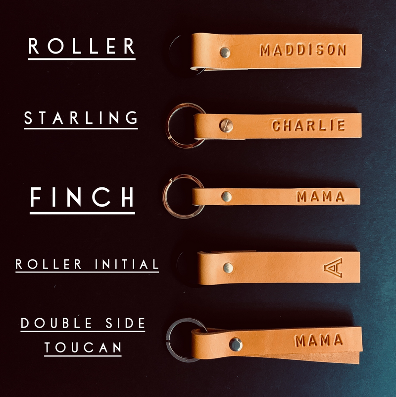 ROLLER Personalised leather keyrings